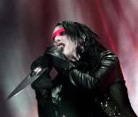 Marilyn Manson sur scène en Suède le 15 décembre 2008. 