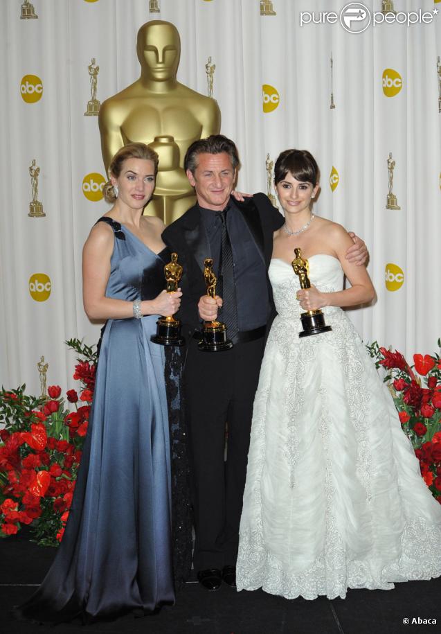 Kate Winslet (The Reader), Sean Penn (Milk) et Penélope Cruz (Vicky, Cristina, Barcelona), lauréats des Oscars 2009 