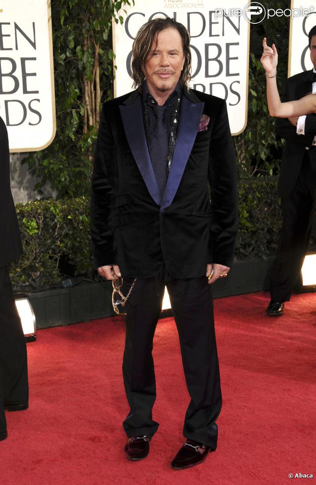 Mickey Rourke lors des Golden Globes. Il a remporté une récompense pour son rôle dans The Wrestler