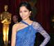 La divine Freida Pinto a choisi une robe bleu roi signée John Galliano pour réhausser son teint caramel 