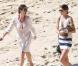 Miranda Kerr, sur la plage du Gouverneur, à Saint-Barthelemy, le 2 janvier 2010.