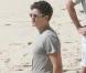 Orlando Bloom et Daria, sur la plage du Gouverneur, à Saint-Barthelemy, le 2 janvier 2010.