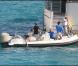 Miranda Kerr sur un superbe yacht, à Saint-Barthelemy, le 2 janvier 2010.