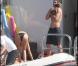 Miranda Kerr et Orlando Bloom sur un superbe yacht, à Saint-Barthelemy, le 2 janvier 2010.