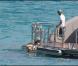 Miranda Kerr sur un superbe yacht, à Saint-Barthelemy, le 2 janvier 2010.