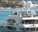 Jason Statham sur un superbe yacht, à Saint-Barthelemy, le 2 janvier 2010.