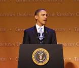 Barack Obama fait un discours en hommage à Martin Luther King le 17 janvier 2010<br />