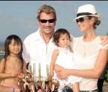 Johnny Hallyday, sa femme Laeticia et leurs filles Jade et Joy 
