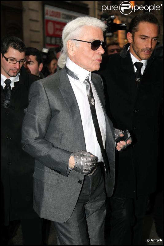 Karl Lagerfeld au défilé Chanel Haute-Couture le 26 janvier 2010