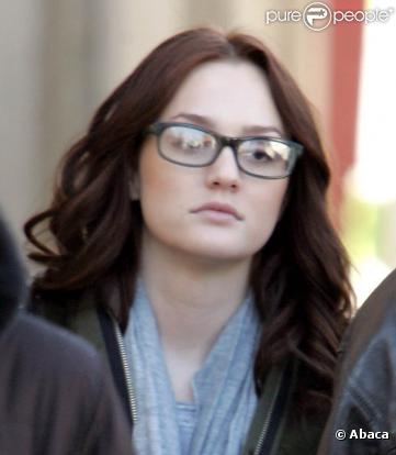 Leighton Meester sur le tournage de Gossip Girl à New York, le 27 janvier 2010