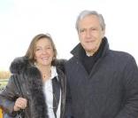 Daniel Bilalian et son épouse lors du Prix d'Amérique Marionnaud 2010 à Vincennes le 31 janvier 2010