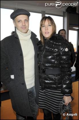 Mathilde Seigner et Mathieu Petit lors du Prix d'Amérique Marionnaud 2010 à Vincennes le 31 janvier 2010