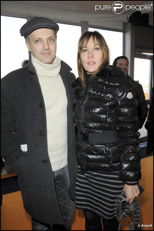 Mathilde Seigner et Mathieu Petit lors du Prix d'Amérique Marionnaud 2010 à Vincennes le 31 janvier 2010