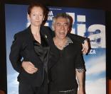 Tilda Swinton et Erik Zonca à l'avant-première de Julia au Gaumont Marignan, le 3 mars 2008