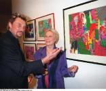 Michèle Morgan avec Johnny Hallyday 