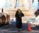 Leighton Meester sur le tournage de Gossip Girl, le 1er mars 2010