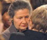 Simone Veil et Laurence Parisot en grande conversation, au Palais de l'Elysée pour le déjeuner des 150 femmes d'exception, le 8/03/08