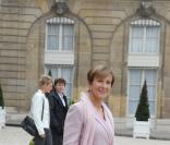 Dominique Loiseau, veuve du chef Bernard Loiseau au Palais de l'Elysée pour le déjeuner des 150 femmes d'exception, le 8/03/08