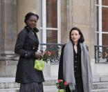 Rama Yade et Eliette Abécassis au Palais de l'Elysée pour le déjeuner des 150 femmes d'exception, le 8/03/08