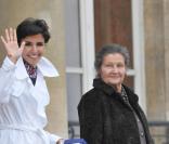 Rachida Dati et simone Veil au Palais de l'Elysée pour le déjeuner des 150 femmes d'exception, le 8/03/08