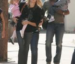 Heidi Klum et Seal avec Leni et Henry, le 8/03/08