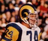 Merlin Olsen dans les années 70 avec l'équipe des Rams de St Louis
