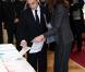 Carla et Nicolas Sarkozy sont allés voter pour le 1er tour des élections régionales. Paris, le 14 mars 2010