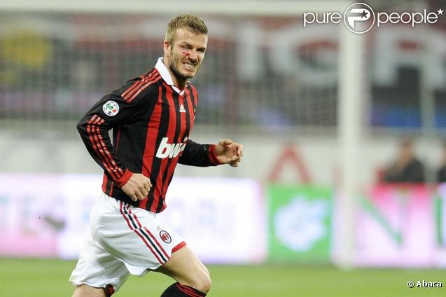David Beckham, gravement blessé lors du match AC Milan- Chievo Vérone le 14 mars 2010.