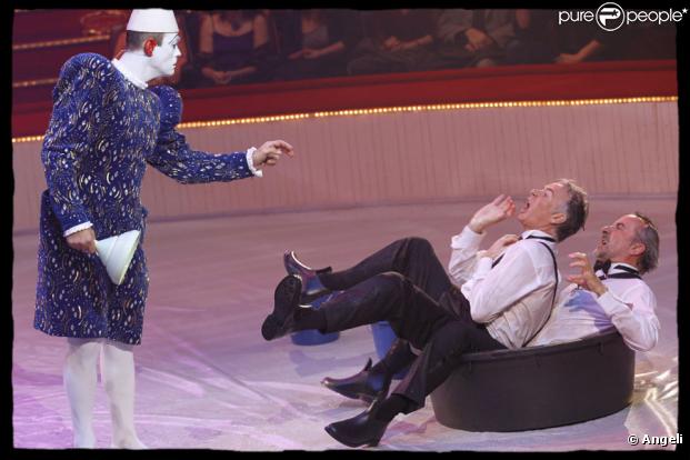 Franck Dubosc et Antoine Duléry pour le Gala de l'Union des Artistes au Cirque d'Hiver Bouglione le 29   mars 2010