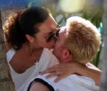 Boris Becker et sa femme Lilly Kerssenberg en compagnie du petit bébé Amadeus à Miami le 2 avril 2010
