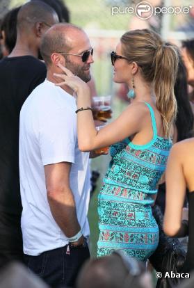 Jason Statham et Rosie Huntington au festival de Coachella. 18/04/2010