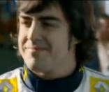 Fernando Alonso dans une publicité pour la banque ING Direct lorsqu'il roulait pour le constructeur Renault