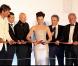 Kristin Scott Thomas, Michel Drucker, Dominique Desseigne, et Gilles Jacob lors de l'inauguration de la nouvelle aile de l'hôtel Majestic Barrière, le 12 mai 2010