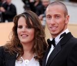 Laure Manaudou et Frédérick Bousquet à Cannes lors de la montée des marches du film La Princesse de Montpensier. Le 16 mai 2010.