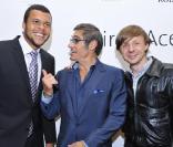 Jo-Wilfried Tsonga, Gérard Lanvin et Martin Solveig lors de l'événement caritatif Ace de coeur au profit des associations Attrap'la balle et Mécénat Chirurgie Cardiaque le 20 mai 2010 à l'hôtel Park Hyatt à Paris