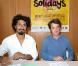 Sébastien Folin et François Cluzet à la conférence de presse du festival Solidays, le 7 juin 2010.