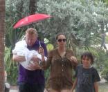 Boris Becker, son épouse Lilly, Amadeus et Elias, ont été surpris par l'orage, à Miami.