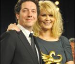 Marina Hands et Guillaume Gallienne lors de la remise des prix au Festival de Cabourg