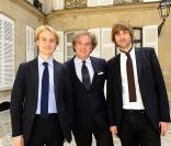 Jean-Michel Wilmotte et ses fils Nelson et Arold au déjeuner Père & Fils au Taillevent, mardi 15 juin
