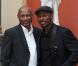 Raoul Peck et Jimmy Jean-Louis à l'occasion du cocktail donné pour la Fête du Cinéma, à l'Ecole Nationale des Beaux-Arts, à Paris, le 30 juin 2010.