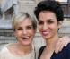 Melita Toscan du Plantier et Farida Khelfa à l'occasion du cocktail donné pour la Fête du Cinéma, à l'Ecole Nationale des Beaux-Arts, à Paris, le 30 juin 2010.