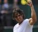 Balle de match et victoire de Rafael Nadal à Wimbledon, à Londres, le 4 juillet 2010.
