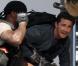 Shia LaBeouf et Rosie Huntington-Whiteley sur le tournage de Transformers 3 , de Michael Bay, à Los Angeles, le 17 juin 2010.