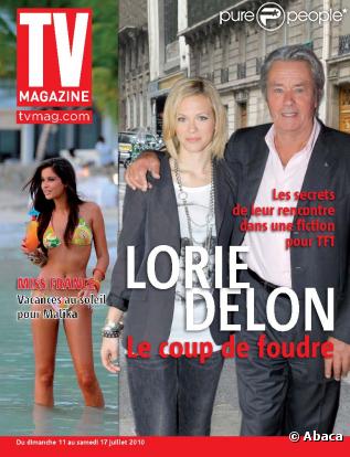 Lorie et Alain Delon en couverture de TVMag