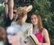 Leighton Meester et Blake Lively sur le tournage de Gossip Girl à Paris, le 8 juillet 2010