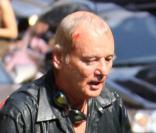 Bill Murray se blesse pendant son grand plongeon dans l'émission de David Letterman le 21 juillet 2010 à New York