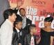 Jackie Chan, Jaden, Will, Willow et Jada Smith lors de l'avant-première de Karate Kid à Paris le 25 juillet 2010