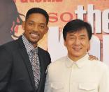 Will Smith et Jackie Chan lors de l'avant-première de Karate Kid à Paris le 25 juillet 2010