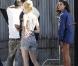Jessica Alba sur le shooting d'une publicité Revlon à Los Angeles le 20 août 2010