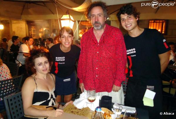Tim Burton et Helena Bonham Carter à Florence en Italie, le 26 août 2010